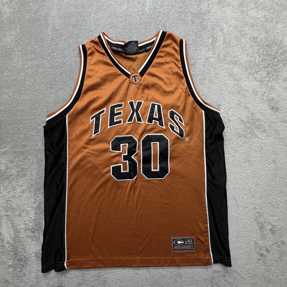 Texas Longhorns Jersey Mens L‎ Orange NCAA Basketball Sewn Applique Colosseum